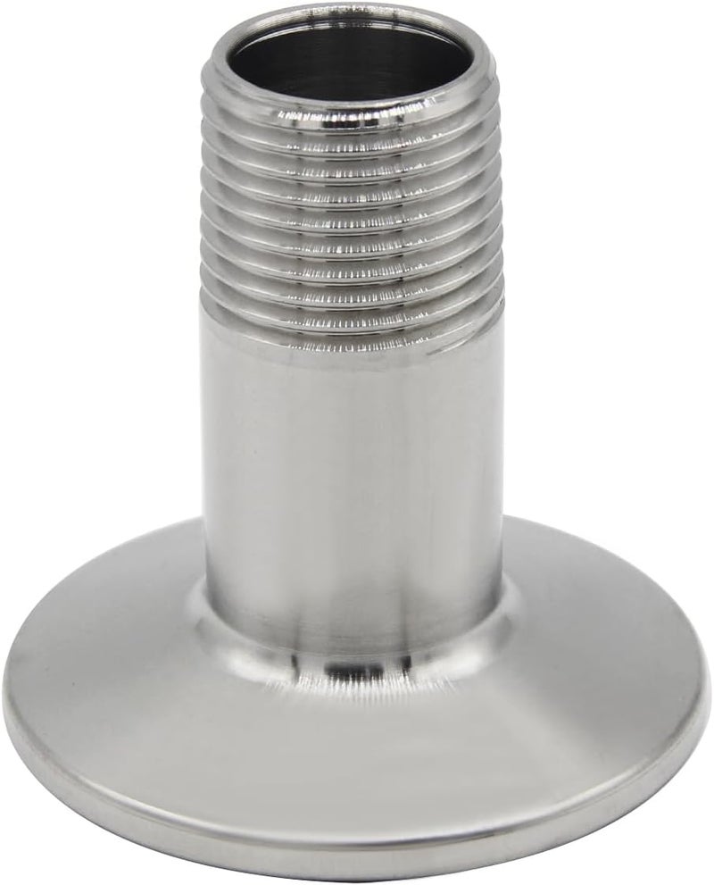 Fitvell Stainless Steel Sanitary Pipe Fitting 1/2" NPT Male Thread to 1.5" Tri Clamp 50.5mm Ferrule OD Sanitary Home Brew Adapter Connector (pack of 2) - Image 2